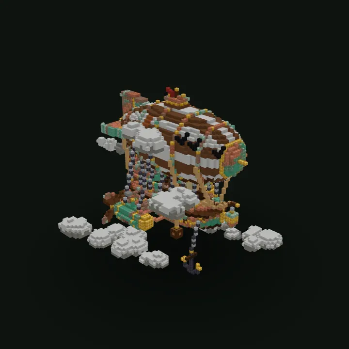 Steampunk airship Minecraft build generated with AI