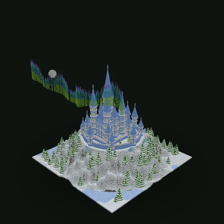 Ice palace Minecraft build generated with AI
