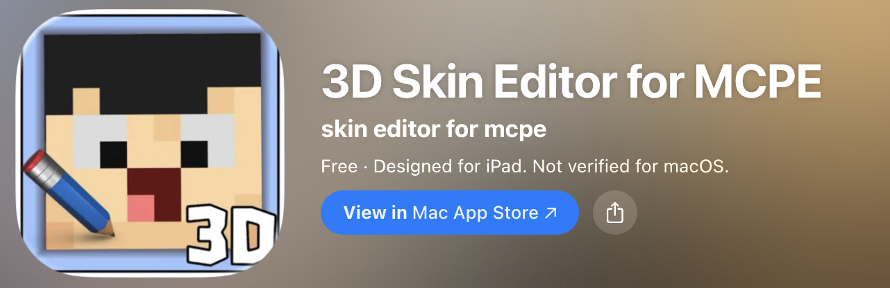 3D Skin Editor for MCPE mobile Minecraft skin editor