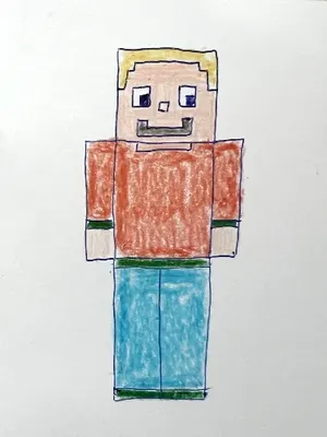 Hand-drawn character skin used as a Minecraft skin reference